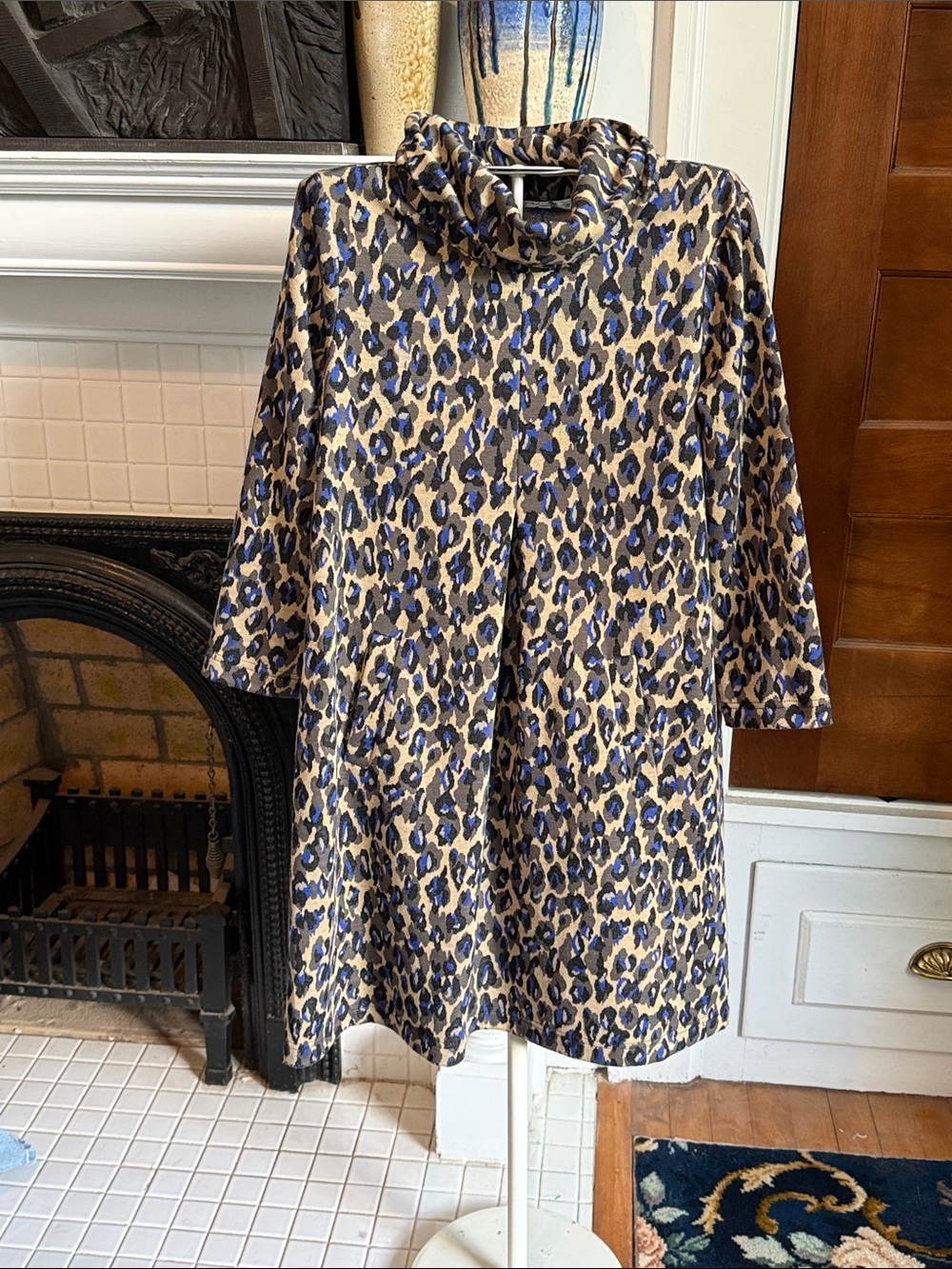 Tyler Boe Kim front pocket  Leopard Cowl‎ dress- worn once. 176 retail